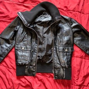 Black leather jacket